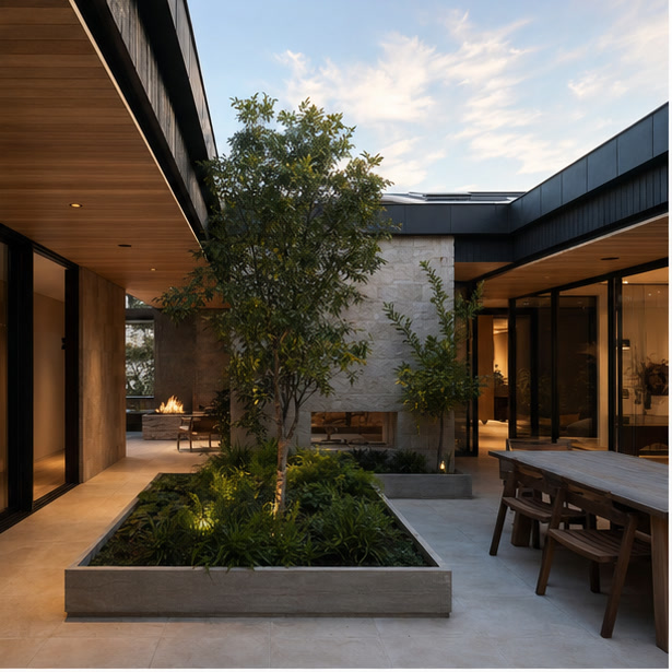 Sheltered courtyard